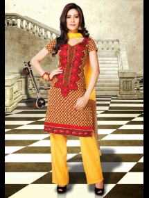 Orange Color Paint Kameez