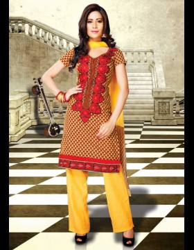 Orange Color Paint Kameez