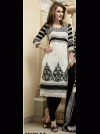 Black and White Churidar Kameez