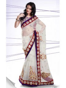 White Saree Georgette