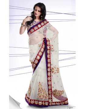 White Saree Georgette